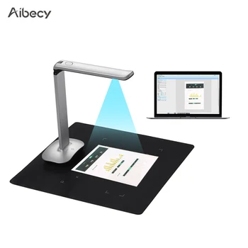 Aibecy Складной высокоскоростной USB-сканер книжных документов 15 мегапикселей формата сканирования A3 и A4 Светодиодная подсветка Технология искусственного интеллекта