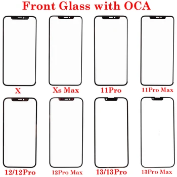 Новинка с ОСА для iPhone 11 13 Pro Max 12 Mini X XS XR Max Внешний Стеклянный ЖК-экран с Внешним Объективом