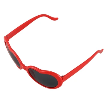6X Модные милые солнцезащитные очки в стиле ретро в форме сердца в стиле Лолиты, маскарадное платье для вечеринки ЯРКО-красного цвета