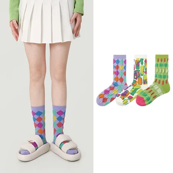 3 пары / лот, женские носки, хлопковые короткие носки с объемным тиснением в стиле Ретро с буквами, впитывающие и нескользящие женские носки