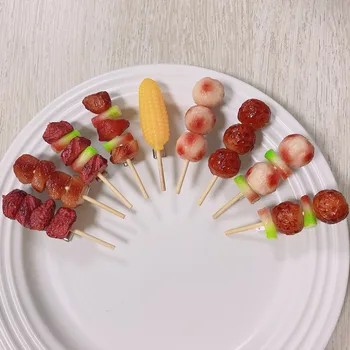 Креативная забавная имитация мини-барбекю с фрикадельками, заколка для волос, заколка для еды, детская игрушка в подарок