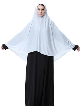 Рамадан Мягкий Джерси Длинный Хиджаб-Шаль для Мусульманских Арабских Женщин Скромный Этнический Тюрбан Дышащий Головной Убор Исламской Монахини Сестры