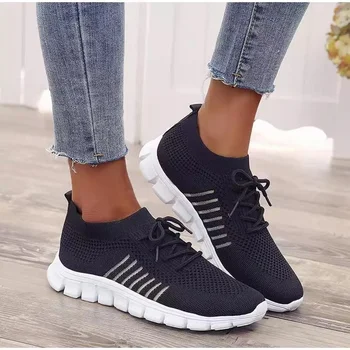 TaoBo 2023, Весна-лето, Женская обувь из плетеной сетки, дышащие кроссовки, Легкие повседневные женские кроссовки на платформе со шнуровкой.