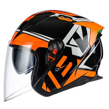 Мотоциклетный шлем с двойными линзами Cascos Para Moto, Мотоциклетный электрический шлем на половину лица, Мужской Женский мотошлем, Аксессуары для мотоциклов