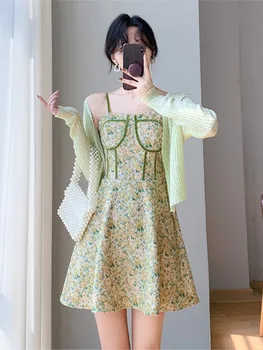 Летнее Винтажное милое платье с открытой спиной, женское приталенное мини-платье Y2K Kawaii, женское модное платье без бретелек во французском стиле, новинка 2023 года