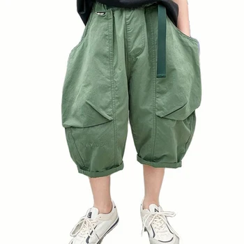 Летние брюки для мальчиков, однотонные короткие брюки для мальчиков в повседневном стиле для детей, одежда для мальчиков-подростков 6 8 10 12 14