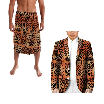 Кардиган-кимоно Pacific Heritage с длинным рукавом и Т.Е. Модный мужской костюм в стиле ретро из двух частей в полинезийском самоанском стиле для вечеринки