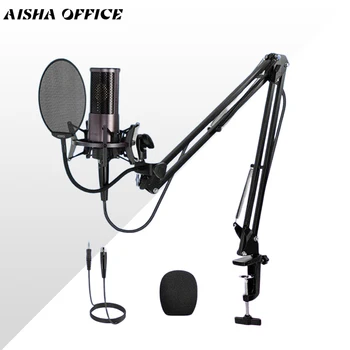 Конденсаторный микрофон Yanmai X2 С большой диафрагмой 3,5 мм Подвесной Металлический кронштейн Кардиоидный микрофон Студия звукозаписи прямого эфира