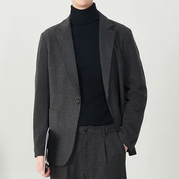 MRMT 2023 Совершенно Новая Мужская Корейская версия модной повседневной деловой одежды для официальных мероприятий, теплая высококачественная шерстяная цельнокроеная куртка
