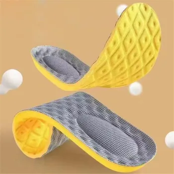 4D Стельки для спортивной обуви, сверхмягкая беговая стелька для ног, амортизирующие корзины, Супинатор для подошвы обуви, ортопедические вставки