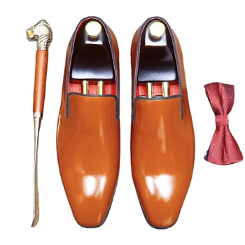 Британские мужские модельные туфли с яркой отделкой, верхний слой на ножках из воловьей кожи, простой деловой аутлет при фабрике