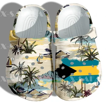 Гордый Багамский флаг Тропический 3D принт Мужчины Женщины УНИСЕКС Классические сабо Тапочки Обувь EVA Легкие сандалии Летний пляж Открытый