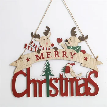 Милая деревянная рождественская подвесная доска 30 × 22 см, рождественский знак, украшение двери, окна, изысканное украшение для вечеринки, подарок на Новый год
