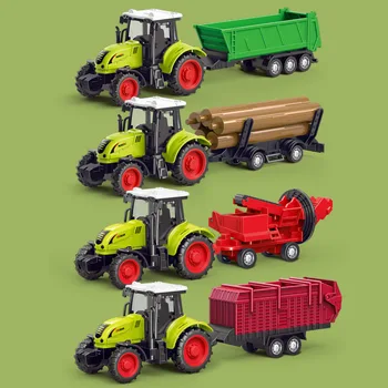 Литая под давлением сельскохозяйственная техника, мини-модель автомобиля, инженерный автомобиль, фермерский деревянный автомобиль, игрушки-тракторы, модель для детского подарка на день рождения