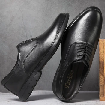 Мужская деловая обувь из натуральной кожи Светская Модельная обувь Мужская Высококачественная Официальная обувь Оксфорды Мужские В британском стиле Удобные