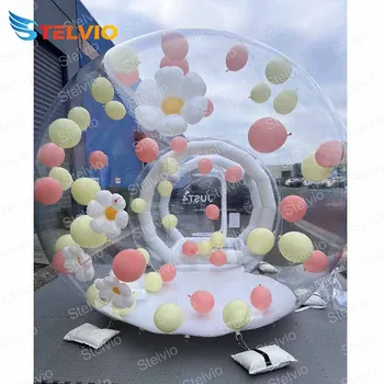 Герметичный каркасный надувной шар с куполом 10 футов с прозрачным верхом Bubble House Family Party Factory Надувная палатка Glamping