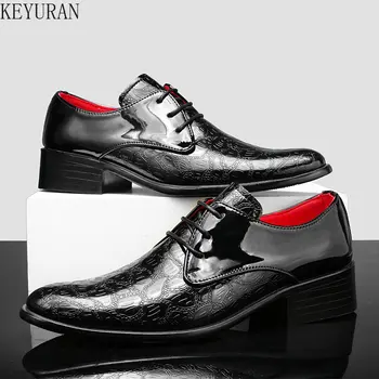 Мужская официальная кожаная обувь с острым носком, вечерние свадебные туфли, мужские удобные офисные деловые мужские модельные туфли Zapatos De Hombre