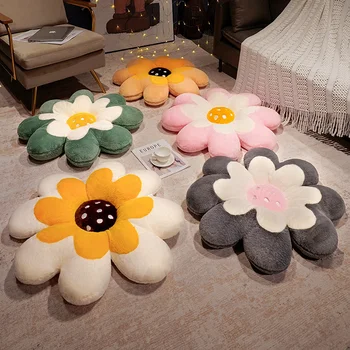 Мягкая цветочная подушка с восемью лепестками, девчачий декор комнаты, подушка с подсолнухом, цветочное оформление эркера для ребенка, подушка для сиденья в детской спальне
