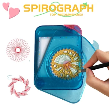 Карманная игрушка для рисования спирографом для детей, коробка для рисования спиралью