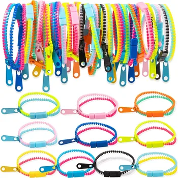 Красочные браслеты-цепочки на молнии для взрослых с сенсорным аутизмом, декомпрессионные игрушки-непоседы для детей, детские подарки для снятия стресса