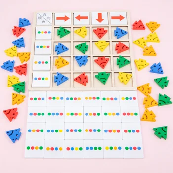 Направление цветной стрелки, познавательная настольная игра, развивающая детей, раннее образование, тренировка логического мышления, деревянные игрушки