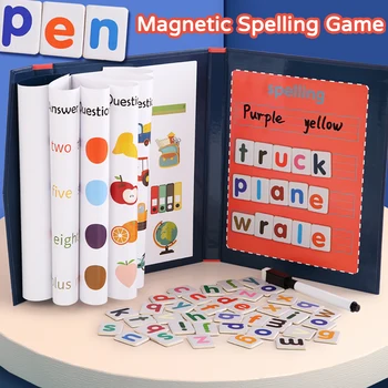 детская магнитная игра по правописанию Развивающие игрушки для детей раннего возраста английский картонный пазл для детей обучающие игрушки игра на память