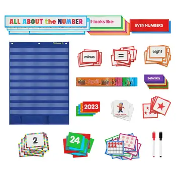 Карманная таблица, обучающая игрушка для дошкольников, карточки с цифровыми номерами карточек, карточки для грамматики, полоски предложений, слова алфавита.