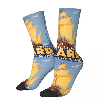 Забавные счастливые мужские компрессионные носки RICARD LA CARAVELLE в винтажном стиле Harajuku Ricard Street Style, новинка, модель Crew Crazy Sock
