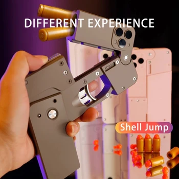 Спортивная игрушка на открытом воздухе, поддельные пистолеты, модель мобильного телефона, складной пистолет для обстрела пулями, 2 резиновых пистолета, игрушки для мальчиков, подарочный пистолет для вечеринок