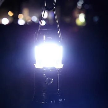 Портативный фонарь на солнечной светодиодной основе, Телескопический фонарь, Многофункциональная лампа для аварийной палатки для кемпинга на открытом воздухе, Наружное освещение
