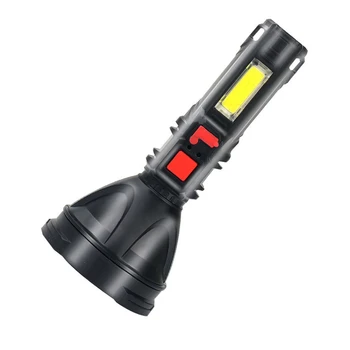 Перезаряжаемый через USB светодиодный фонарик COB, мощный рабочий фонарь, фонарь для кемпинга, приключений, исследований на открытом воздухе