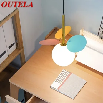 Подвесной светильник OUTELA Nordic с круглым шаром, светильники Macaroon для помещений, Подвесные современные люстры