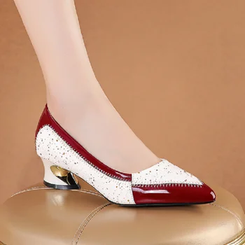 Женские модные классические туфли-лодочки из высококачественной искусственной кожи без застежки, женская повседневная удобная летняя обувь, женская обувь для женщин