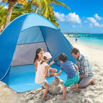 Быстро открывающаяся пляжная палатка sun shelter с защитой от ультрафиолета, легкая всплывающая палатка для кемпинга на открытом воздухе и рыбалки
