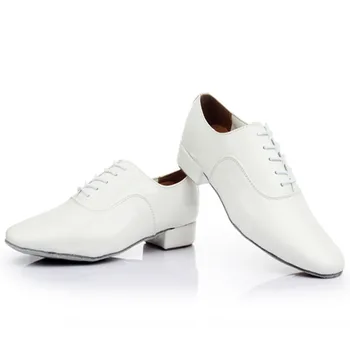 Горячая распродажа современной обуви для бального танго и латиноамериканских танцев для взрослых, тренировочной обуви, мужской танцевальной обуви с мягкой подошвой, черно-белого цвета.