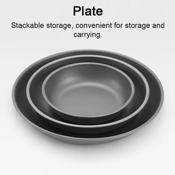 Сверхлегкая Походная посуда Ti Plate, Металлическое блюдце, Уличная посуда, Тарелки для пикника, Портативные столовые приборы, посуда