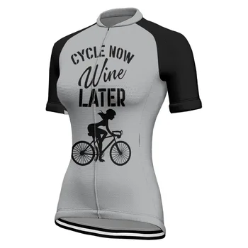 Женская дышащая велосипедная одежда на молнии с серым принтом, Летняя Спортивная одежда, Джерси для велоспорта с коротким рукавом.