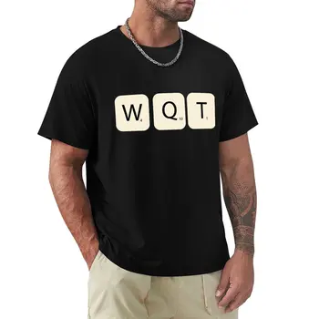 Футболка WQT, летняя одежда, короткая футболка, мужские высокие футболки