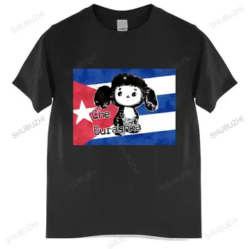 Мужская футболка с круглым вырезом, модная брендовая футболка, черная новая мужская футболка с коротким рукавом, футболка с Чебурашкой, евро размер