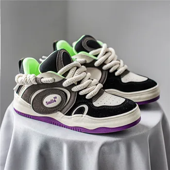 2023 Высококачественная обувь для скейтбординга Мужская Комфортная Вулканизированная обувь Мужские дизайнерские кроссовки с высоким берцем Мужская уличная одежда Обувь на платформе