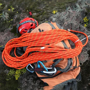 Альпинистская веревка диаметром 10 мм Высокопрочная веревка с двойной пряжкой для кемпинга на открытом воздухе Веревки для помощи в пешем туризме Аксессуары для выживания и скалолазания