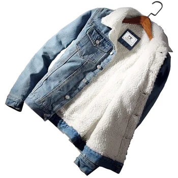 Оптовая Продажа Плюс Размер 6XL Модная Теплая Толстая Джинсовая Куртка Flce 2023 Зимняя Мода Мужская Джинсовая Куртка Пальто Верхняя Одежда Мужской Ковбой