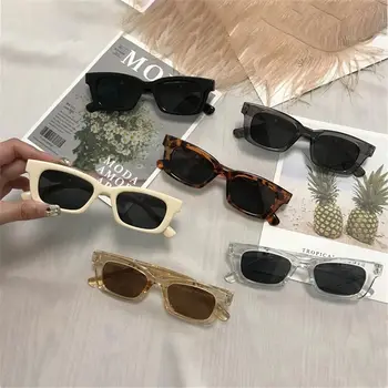 Винтажные прямоугольные солнцезащитные очки Для женщин и мужчин, ретро-очки для вождения, мода 90-х, узкая квадратная оправа, защита от UV400, летние Очки