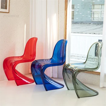Скандинавские Пластиковые обеденные стулья, Современный Прозрачный Акриловый обеденный стул, креативный хрустальный стул со спинкой, мебель для столовой