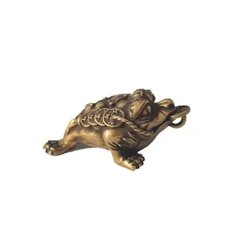 Антикварная бронзовая посуда, антикварная коллекция, Антикварный Массивный латунный денежный шнурок Nacai Wangcai, мини-орнамент в виде золотой жабы
