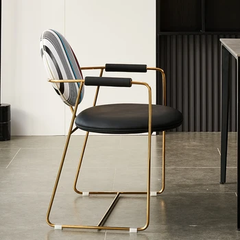 Легкий Роскошный обеденный стул, домашний дизайнер, интернет-отель знаменитостей, простой стул для кофейни из нержавеющей стали