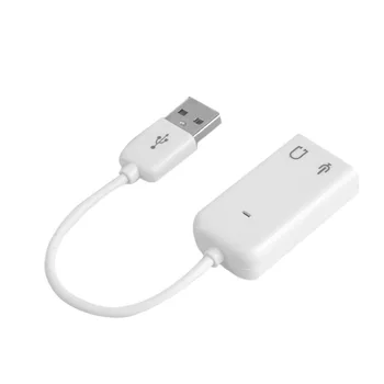 3D Горячая распродажа Белый 2.0 Виртуальный 7.1-канальный внешний USB Аудио адаптер звуковой карты Звуковые карты для портативных ПК Mac с кабелем 200шт