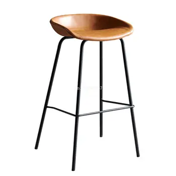 Скандинавский современный минималистичный барный стул домашний высокий табурет барный стул ресторанный кожаный барный стул из кованого железа барные стулья для кухни