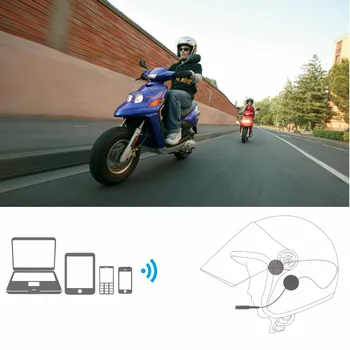Шлем-гарнитура, совместимая с Bluetooth, Беспроводная мотоциклетная велосипедная громкая связь, HD микрофон, домофон, Музыкальная гарнитура для шлема, MP3-динамик