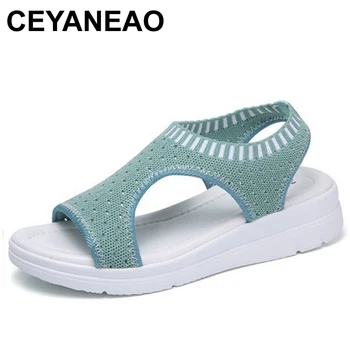CEYANEAO /Новинка 2018 года; женская летняя пляжная обувь с желеобразным градиентом для беременных; нескользящие сандалии на плоской подошве, тапочки и рыбки